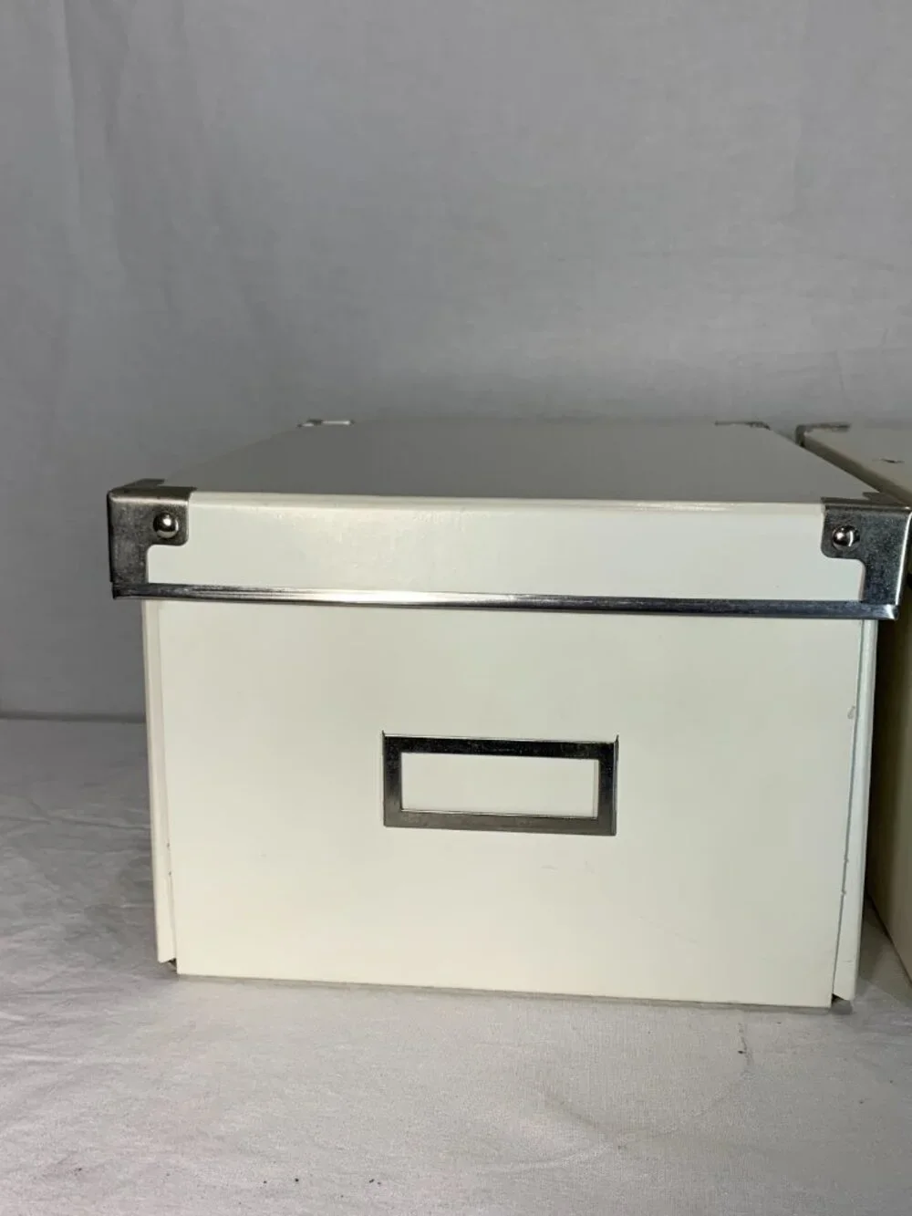 Set of 2 IKEA KVARNVIK Medium White Closet Storage Boxes Desktop